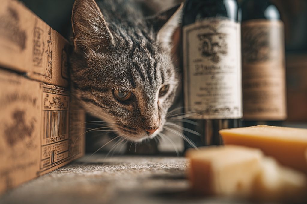 Grosse cuite pour un chat enfermé dans une cave à vin