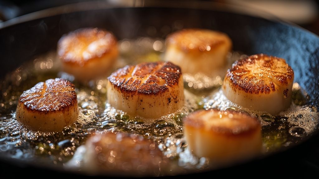 Préparation de la recette : Saint-Jacques poêlées au beurre d'agrumes